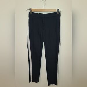 Zara cropped navy pants with white stripe with elastic waist  XS